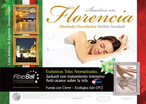 Imagen 2 de 6 de Almohada Viscoelastica Con Memoria Florencia - Fiberball