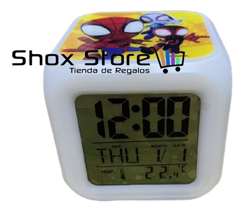 Reloj Despertador Digital Alarma Luz Temperatura Disney Niño