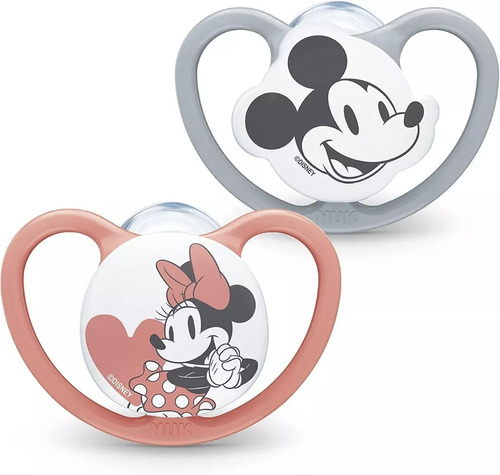 Nuk Set 2 Chupetes Space Disney Mickey Mouse/ Minnie 0-6m