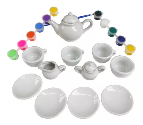 Jogo de chá infantil de porcelana  Toy tea set, Porcelain tea set, Mini  tea set