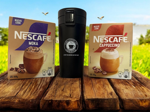 Nescafé Instantáneo Sachet Sobres Mixes Stick + Vaso Termico