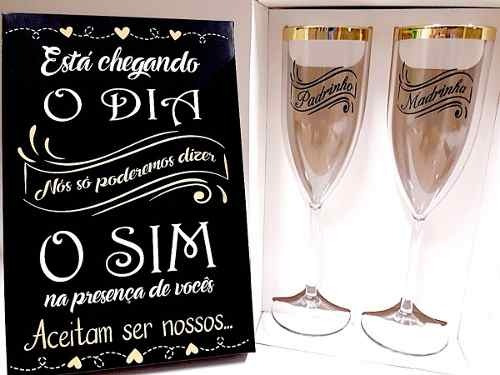Imagem 4 de 7 de Convite Madrinha Padrinho Noivado Casamento Lembrança