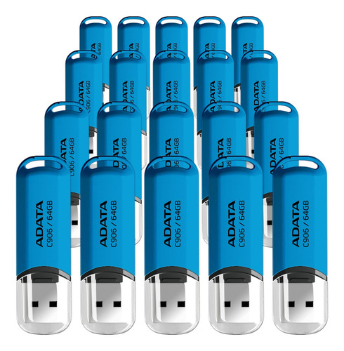 Kit 20 Memoria Usb 64gb Clasica Azul Mayoreo