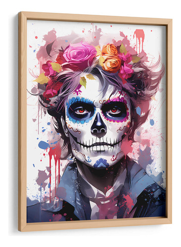 Cuadro Enmarcado Pino El Catrín - Día De Muertos - 9 60x80