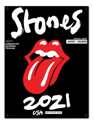 #765 - Cuadro Vintage / Rolling Stones Rock Poster No Chapa