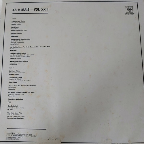 Lp As 14 Mais Volume 23 True Stereo 1969/1986 Roberto Carlos (Usado)