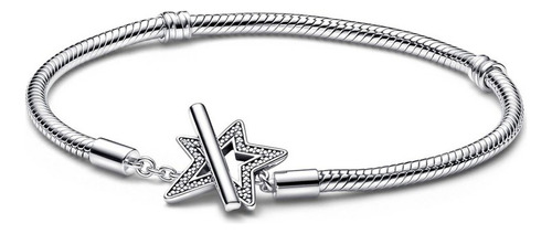 Brazalete Asimétrico Star 925 Con Barra En T Snake Moments