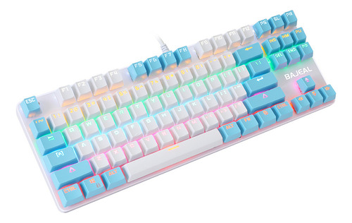 Teclado Azul Claro Con Botón De Suspensión Mecánico De 87 In