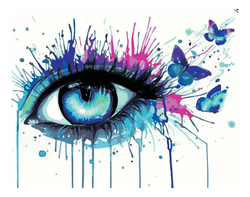 Dibujo De Bricolaje Con Números Ojos Ç