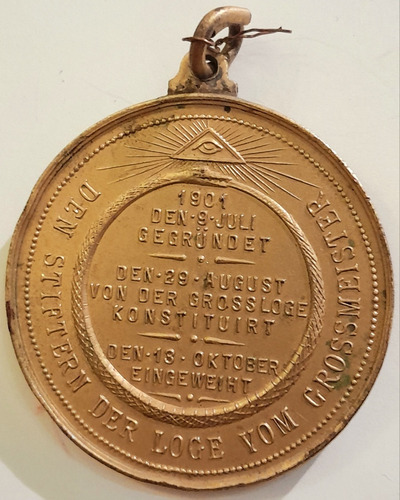 Medalla Mason Logia Grossmeister Rosario Santa Fe 1901 44 Mm