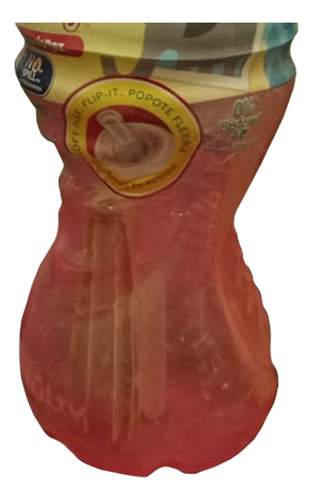 Vaso Flip It Popote Nuby 12oz Rosa