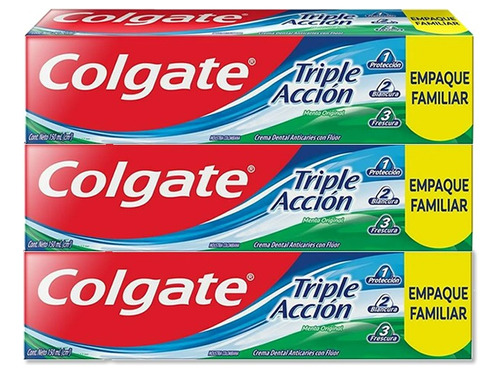 Colgate Triple Accion 150g X 3 - g a $78