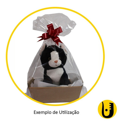 Imagem 2 de 2 de Sacos Cestas Celofane Embalagem Transparente 30x45 Com 50