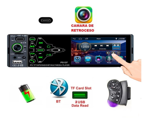 Auto Radio Cafini 4pulgadas Pantalla Tactil Camara Retroceso