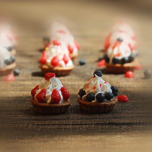 1:12 Pastel De Postre En Miniatura Casa De Muñecas Fresa