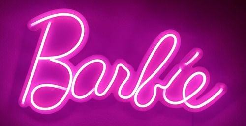 Cartel Neon Led Rosa Barbie Neon Led 50 X 20 Base Negra