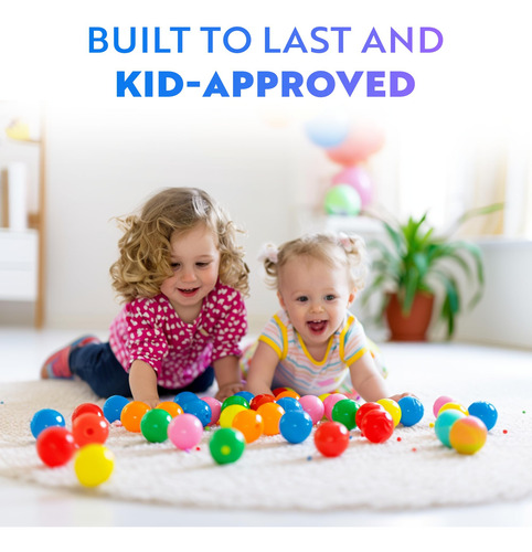 Mini Ball Pit Balls Playz Soft Plastic, 50 Unidades, Com 8 C