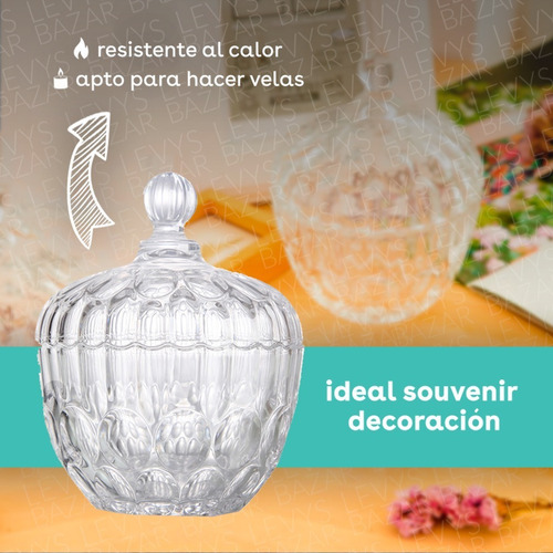 Imagen 2 de 10 de 6 Carameleras Frascos Bomboneras Vidrio Souvenir Velas Soja