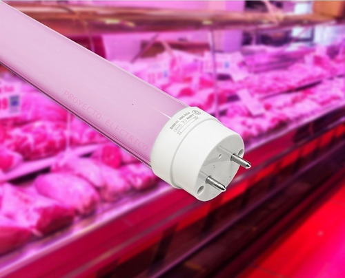 Imagen 2 de 6 de Tubo De Led Grolux 18w 1,20m Rosado Carniceria Peceras 220v