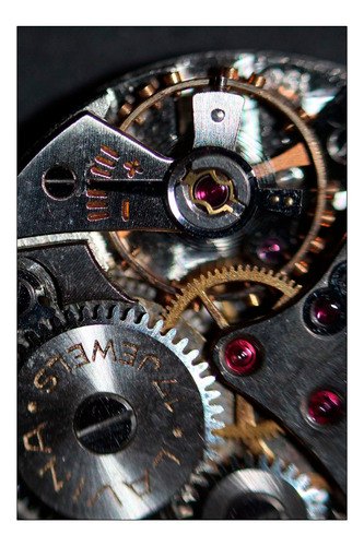 Vinilo Decorativo 50x75cm Engranaje Reloj Puntero Metal M2