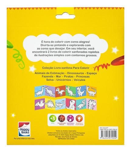 Livro-sanfona Para Colorir: Dinossauros