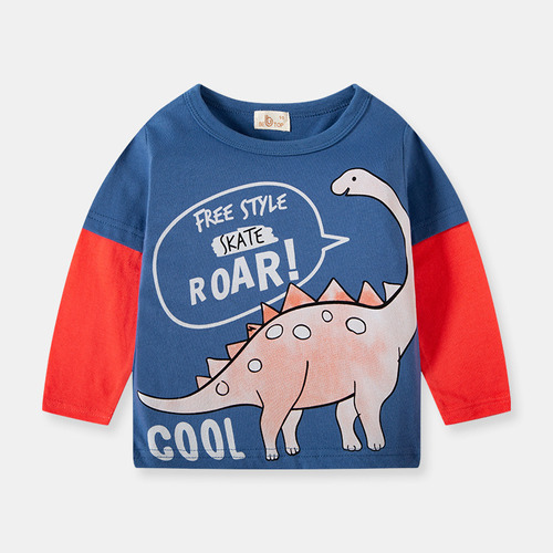 Camiseta Manga Dinosaurio Infantil Otoño Nuevo