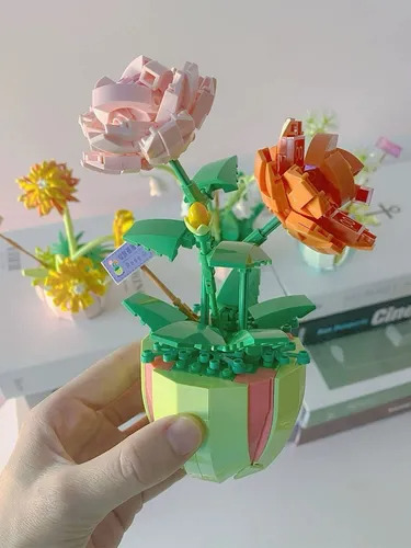 Bloques De Construcción De Flores Artificiales, Decoración 330 Lotus