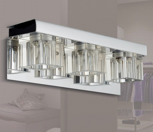 Aplique Pared 3 Luces Cristal , Cromado , Ideal Baño Gam