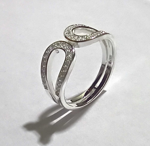 Imagen 2 de 10 de Anillo Plata 925 Cubic Zircon Lazos Garantía Escrita