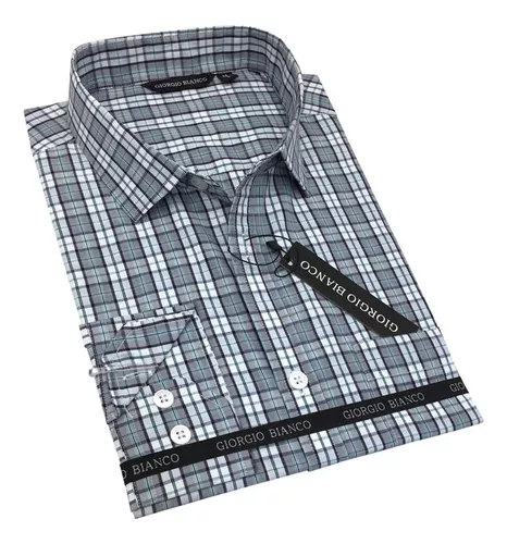 CAMISA MASCULINA SOCIAL SLIM FIT MANGA LONGA XADREZ KANSAS