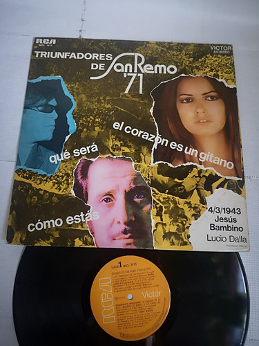 Triunfadores De San Remo 71 Varios Disco De Vinil Original 