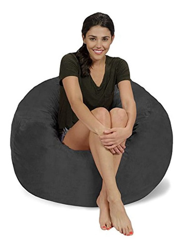 Sillón Tipo Puf Grande De Chill Sack, Con Espuma Viscoelásti