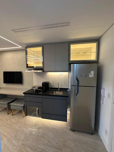 Apartamento Studio 28 Metros Mobiliado Completo À 100mts Metrô Brooklin
