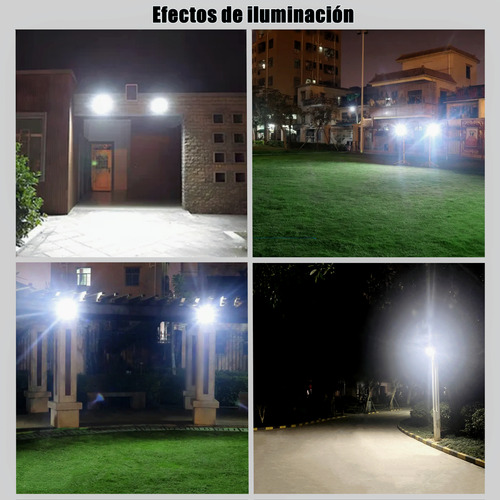 Lampara Solar Exterior ATOZELE 2 Luces LED Recargables para Jardin y Casa Con Control Remoto Impermeables IP67 300W Unidad - 1 - 6V - Blanco
