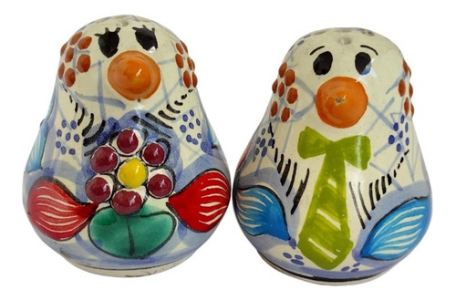 2 Sets De Salero Y Pimentero Con Forma De Pingüino Talavera