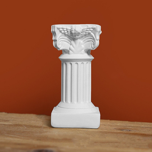 6 Mini Pillars Candlelight Dinner Decoration Resin White