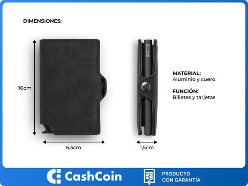 Billetera Walla Wallet Vintage Black - Cuero Proteccion Rfid