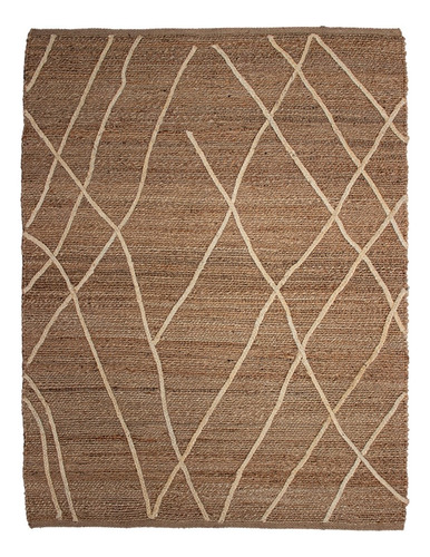 Tapete Decorativo Yute Dib Hessian 190x280 Cm Modelo Lines Ancho 190 Cm Color Marrón Claro Diseño De La Tela Lines White Largo 280 Cm