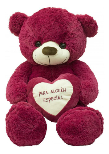 Urso Vinho Coração Para Alguém Especial 50cm - Pelúcia