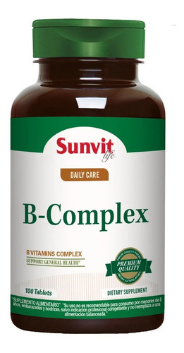 B - Complex 100 Tablets Sunvit Life Vitaminas