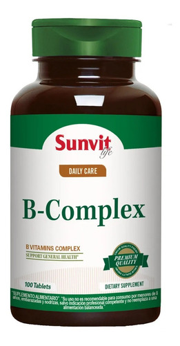 Suplemento en tabletas Sunvit Life  B - Complex 100 Tablets vitaminas