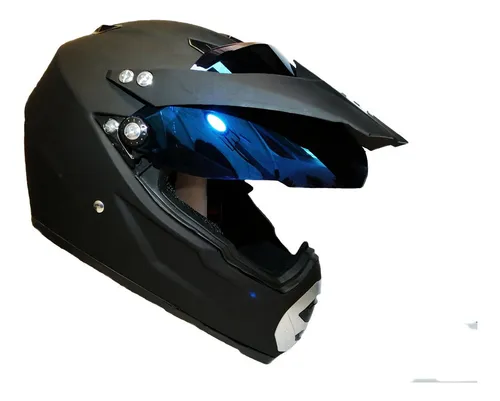 Casco Tipo Cross C mica Negro Mate Liso Enduro Atv Alessia