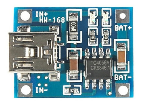 Mini Carregador De Bat De Litio Micro Usb 5v 1a Tp4056