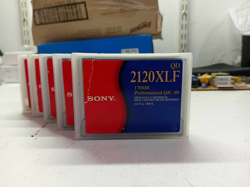 Caja De 5 Mini Cartuchos De Datos Sony Qd2120xlf 170 Mb Gris Oscuro