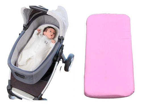 Colchonete Para Carrinho De Bebê Moises Universal Rosa