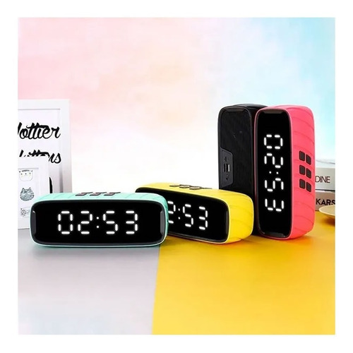 Imagen 3 de 8 de Parlante Con Reloj Despertador Recargable Bluetooth Fm