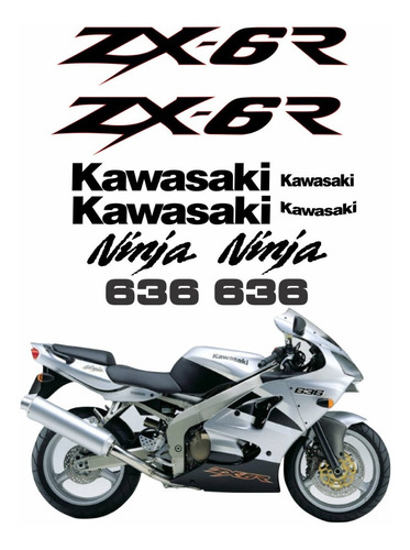 Kit Adesivos Compativeis Kawasaki Ninja Zx-6r 03-06 Prata