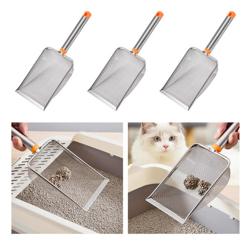 Pala Para Arena De Gatos, Metal, Acero Malla 2.0x2.0mm