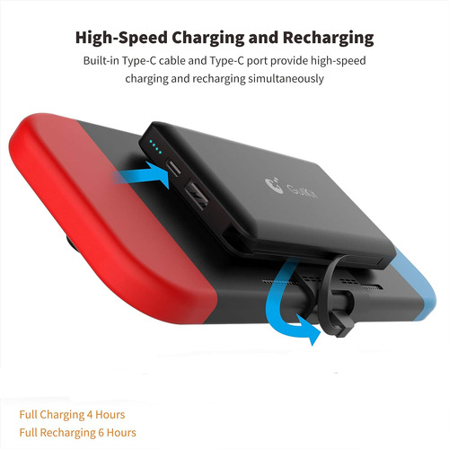 Portable Power Bank Compatible For Nintendo Switch, 10000mah