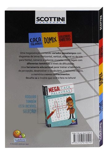 Scottini Caça-palavras-Domix-Cruzadas Diretas (288p) N.2, de Book Factory Editorial. Editorial Todolivro Distribuidora Ltda., capa mole em português, 2021